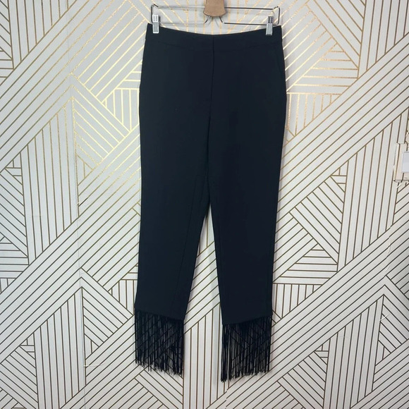Prabal Gurung Fringe Trousers Pants in Black Size US 2 - Picture 2 of 12